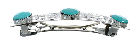 Navajo Sterling Silver Multi-stone Turquoise Hair Barrette NN20481