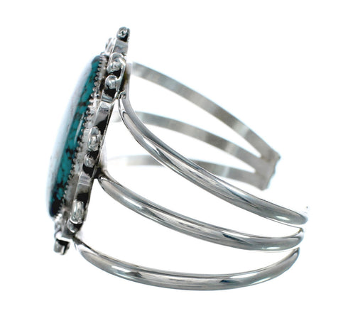 Authentic Kingman Turquoise Sterling Silver Native American Navajo Cuff Bracelet NX11616