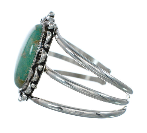 Authentic Kingman Turquoise Sterling Silver Native American Navajo Cuff Bracelet NX11617