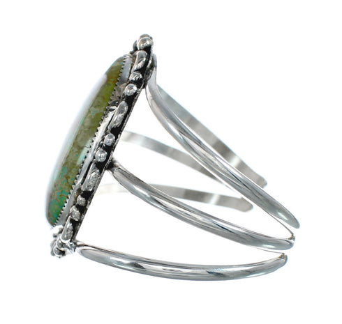 Authentic Kingman Turquoise Sterling Silver Native American Navajo Cuff Bracelet NX11618