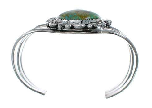 Authentic Kingman Turquoise Sterling Silver Native American Navajo Cuff Bracelet NX11618