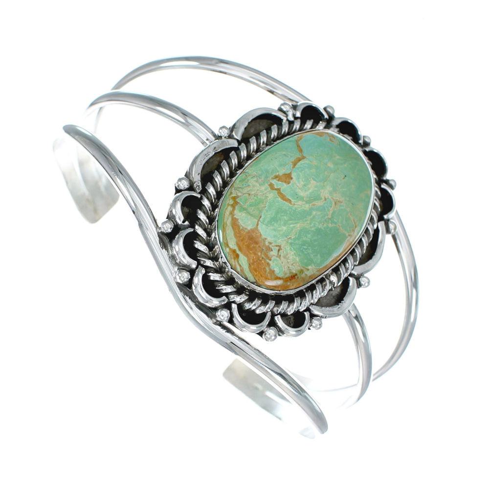 Authentic Kingman Turquoise Sterling Silver Native American Navajo Cuf ...