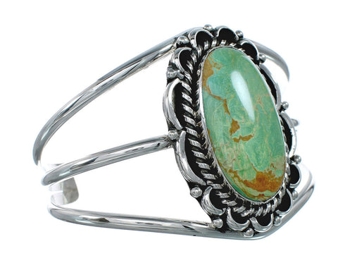 Authentic Kingman Turquoise Sterling Silver Native American Navajo Cuff Bracelet NX11615