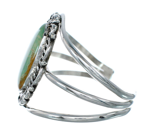 Authentic Kingman Turquoise Sterling Silver Native American Navajo Cuff Bracelet NX11615