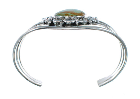 Authentic Kingman Turquoise Sterling Silver Native American Navajo Cuff Bracelet NX11615
