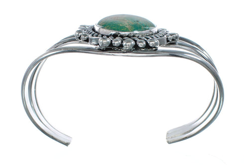 Authentic Kingman Turquoise Sterling Silver Native American Navajo Cuff Bracelet NX11619