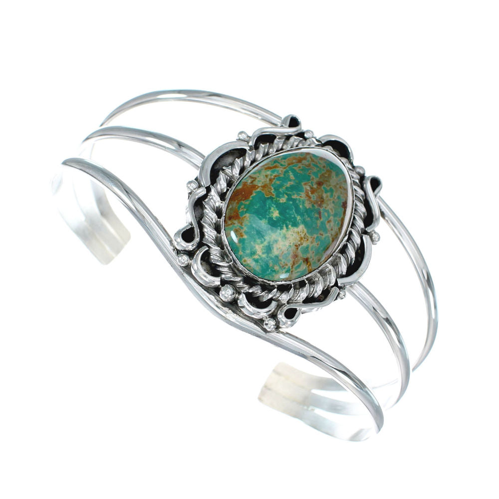 Genuine Navajo Kingman Turquoise Sterling Silver Cuff Bracelet NX11620 ...