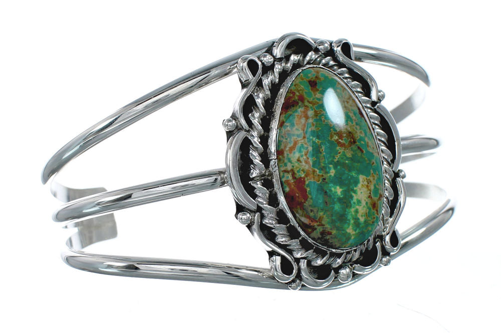 Genuine Navajo Kingman Turquoise Sterling Silver Cuff Bracelet NX11620 ...