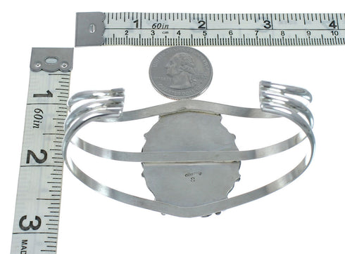 Genuine Navajo Kingman Turquoise Sterling Silver Cuff Bracelet NX11620