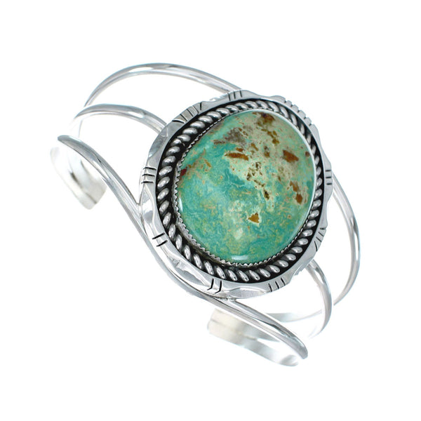 Genuine Navajo Kingman Turquoise Sterling Silver Cuff Bracelet NX11621