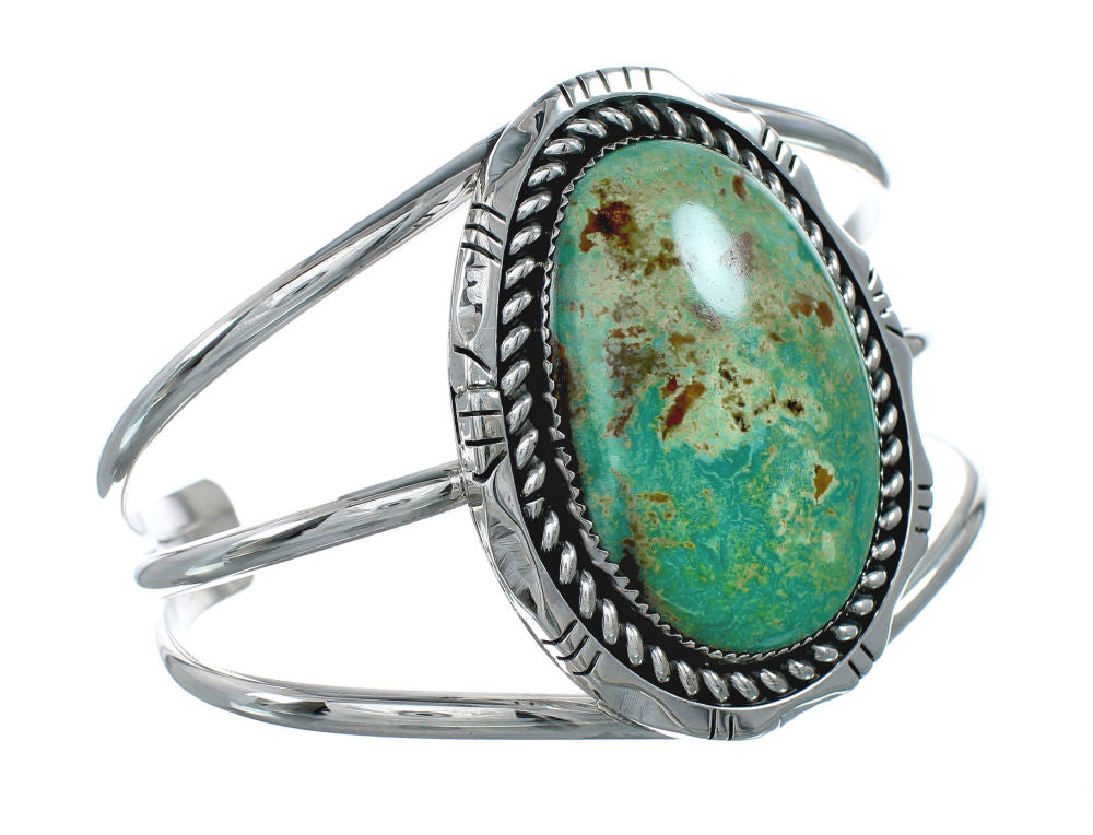 Genuine Navajo Kingman Turquoise Sterling Silver Cuff Bracelet NX11621 ...