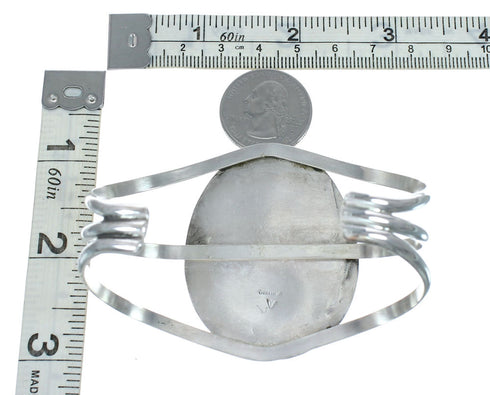 Genuine Navajo Kingman Turquoise Sterling Silver Cuff Bracelet NX11621