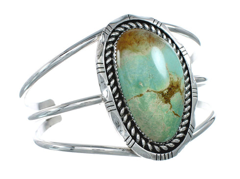 Genuine Navajo Kingman Turquoise Sterling Silver Cuff Bracelet NX11622