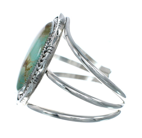 Genuine Navajo Kingman Turquoise Sterling Silver Cuff Bracelet NX11622