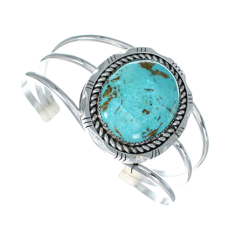 Genuine Navajo Kingman Turquoise Sterling Silver Cuff Bracelet NX11623 ...