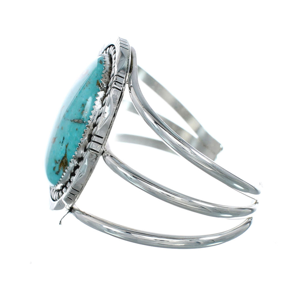 Genuine Navajo Kingman Turquoise Sterling Silver Cuff Bracelet NX11623 ...
