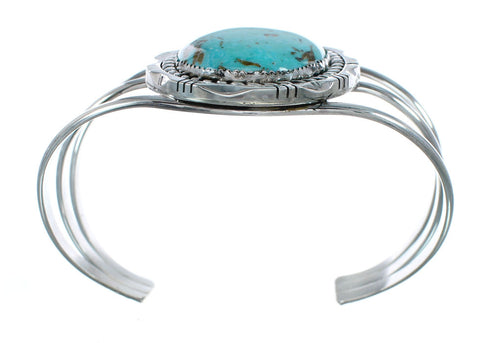 Genuine Navajo Kingman Turquoise Sterling Silver Cuff Bracelet NX11623
