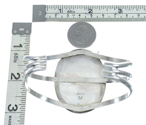 Genuine Navajo Kingman Turquoise Sterling Silver Cuff Bracelet NX11623