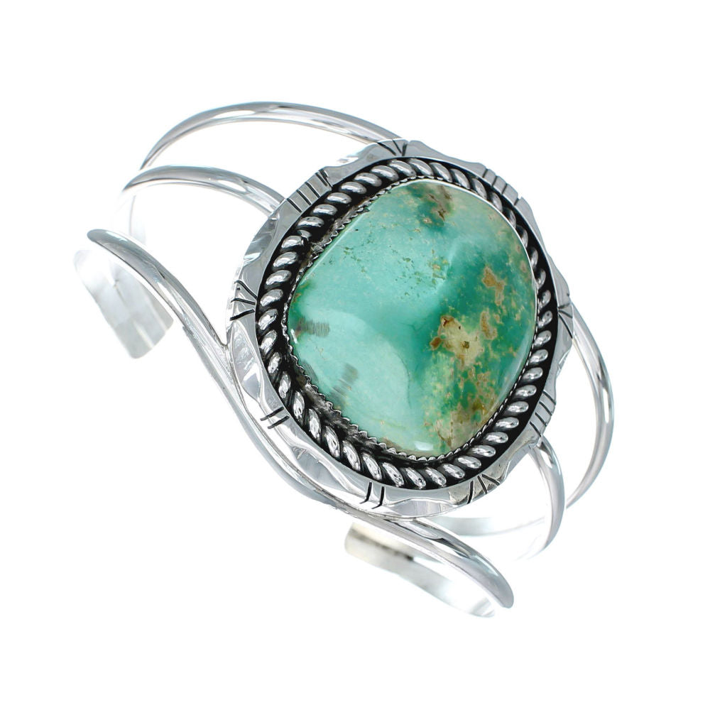 Genuine Navajo Kingman Turquoise Sterling Silver Cuff Bracelet NX11624 ...
