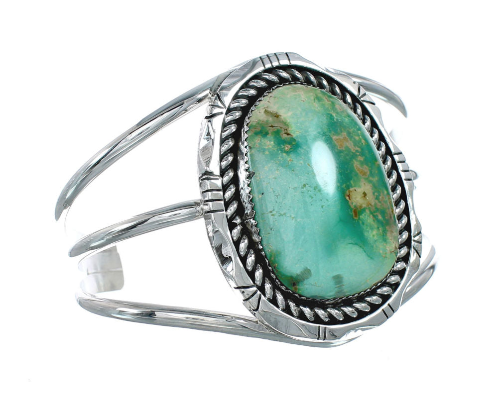 Genuine Navajo Kingman Turquoise Sterling Silver Cuff Bracelet NX11624 ...