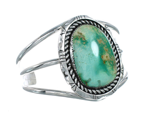 Genuine Navajo Kingman Turquoise Sterling Silver Cuff Bracelet NX11624