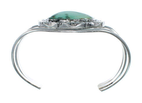 Genuine Navajo Kingman Turquoise Sterling Silver Cuff Bracelet NX11624