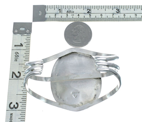 Genuine Navajo Kingman Turquoise Sterling Silver Cuff Bracelet NX11624