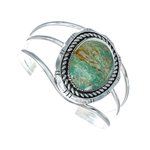 Genuine Navajo Kingman Turquoise Sterling Silver Cuff Bracelet NX11625