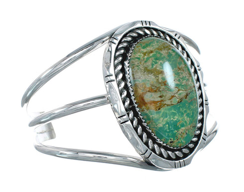 Genuine Navajo Kingman Turquoise Sterling Silver Cuff Bracelet NX11625