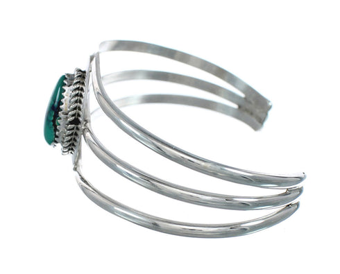 Native American Turquoise Sterling Silver Tear Drop Navajo Cuff Bracelet NX11626