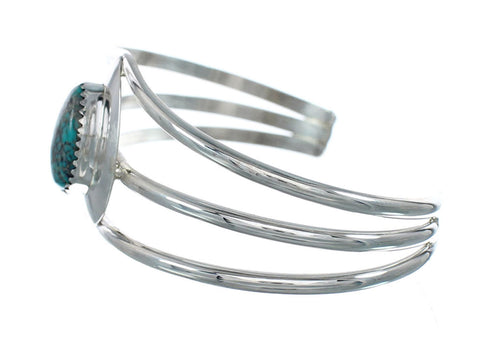 Native American Turquoise Sterling Silver Tear Drop Navajo Cuff Bracelet NX11627