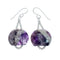 Native American Sterling Silver Amethyst Bead Hook Dangle Earrings NX11659