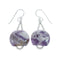 Native American Sterling Silver Amethyst Bead Hook Dangle Earrings NX11660