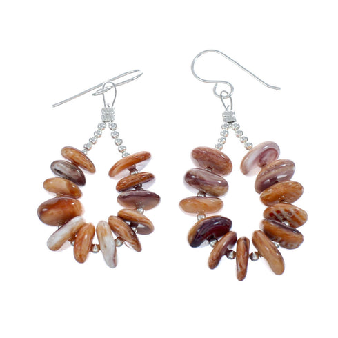 Genuine Sterling Silver Oyster Shell Bead Post Dangle Earrings NX11654