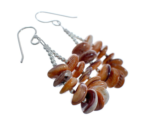 Genuine Sterling Silver Oyster Shell Bead Post Dangle Earrings NX11654