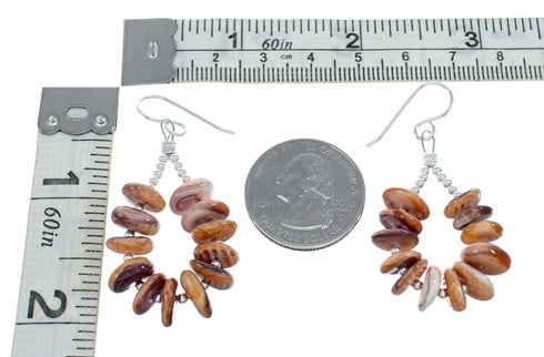 Genuine Sterling Silver Oyster Shell Bead Post Dangle Earrings NX11654