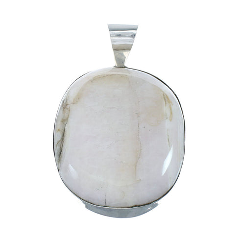 Genuine American Indian Pink Quartz And Sterling Silver Pendant NX11652