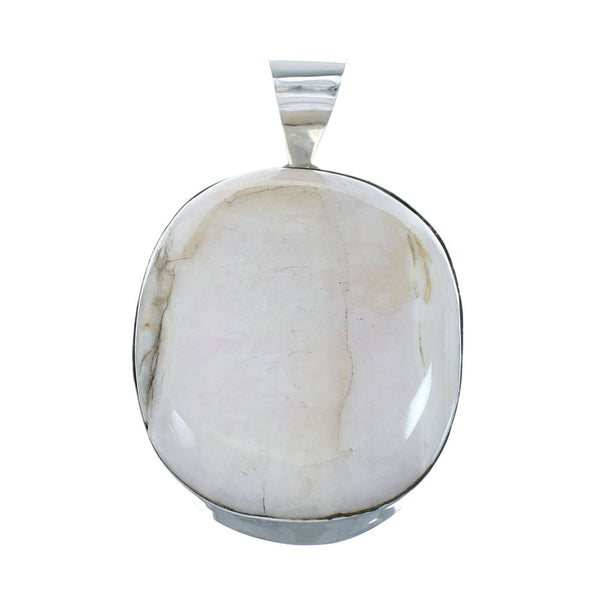 Genuine American Indian Pink Quartz And Sterling Silver Pendant NX11652