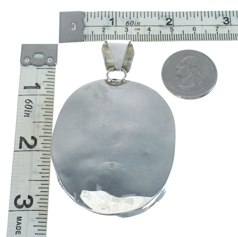 Genuine American Indian Pink Quartz And Sterling Silver Pendant NX11652