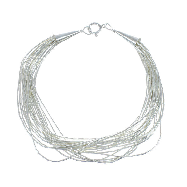Handstrung Liquid Sterling Silver 20 Strand 7-1/2" Bracelet LS4