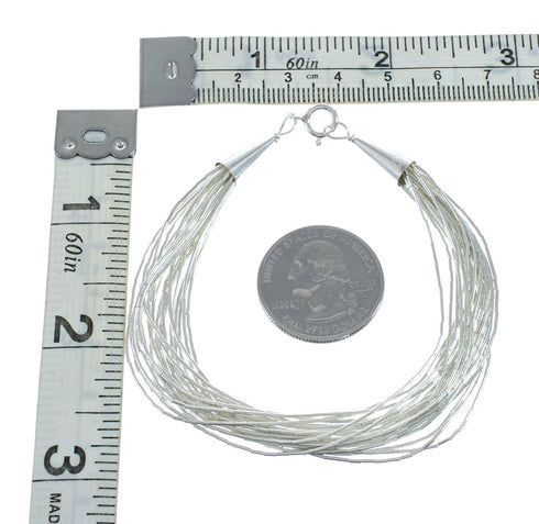 Handstrung Liquid Sterling Silver 20 Strand 7-1/2" Bracelet LS4