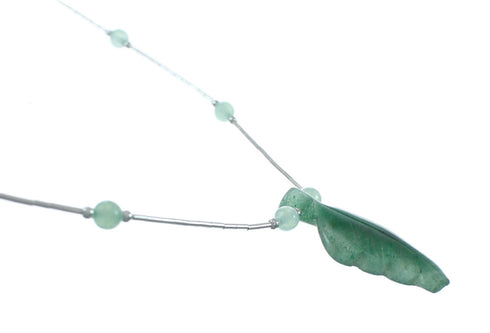 Jade Leaf Liquid Silver Southwest Bead Necklace NX11666