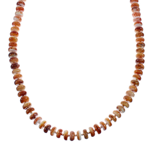 Native American Sterling Silver Oyster Shell Bead Necklace NX11653