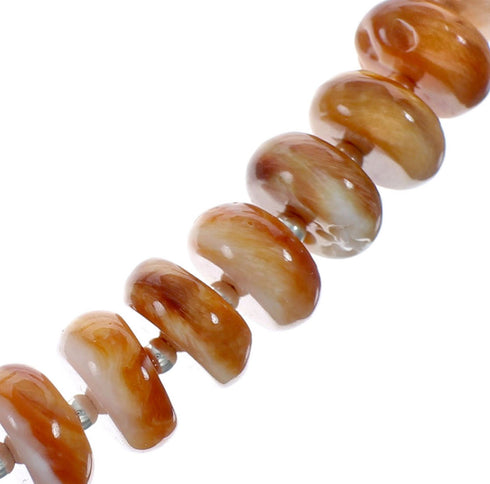 Native American Sterling Silver Oyster Shell Bead Necklace NX11653