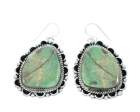 Authentic Navajo Sterling Silver Turquoise Link Necklace Earrings Set NX11657