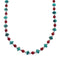 Navajo Turquoise Coral Sterling Silver Bead Necklace X11125