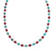 Native American Navajo Turquoise Coral Sterling Silver Bead Necklace X11126