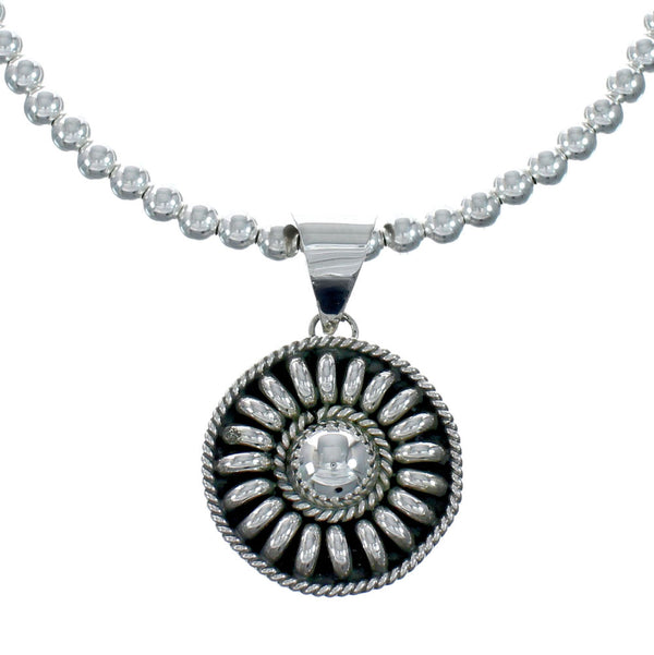 Native American Sterling Silver Bead Necklace X11128