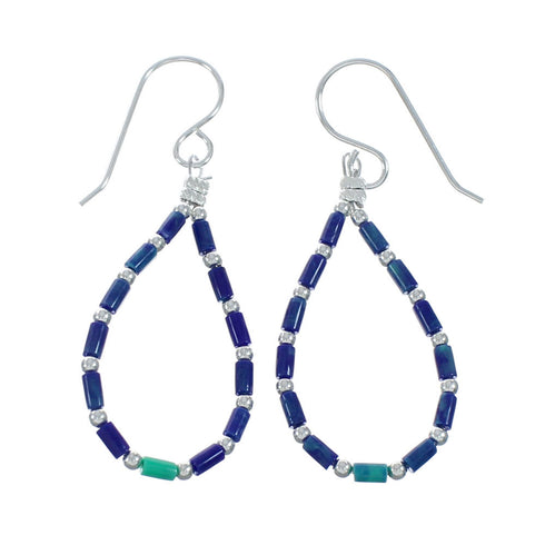Azurite Hook Dangle Bead Earrings X11094