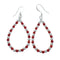 Navajo Coral Bead Hook Dangle Sterling Silver Earrings X11100